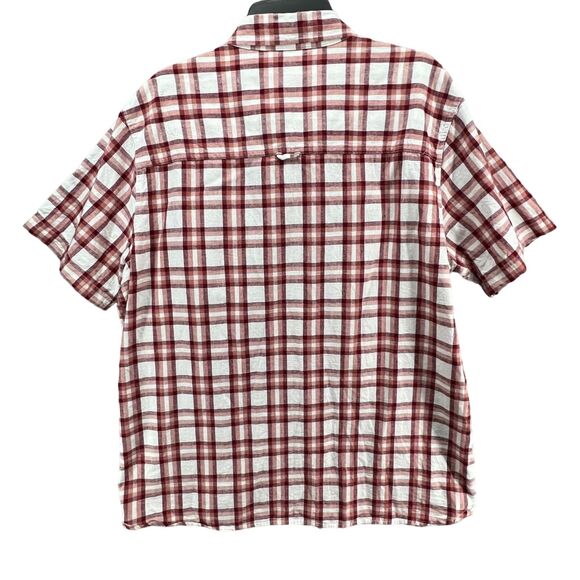 Craghoppers Shirt Mens XXL Red Plaid Button Linen Blend Grunge Indie Casual - Picture 5 of 15